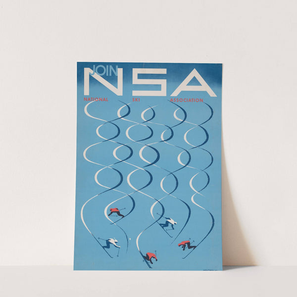 Join NSA, National Ski Association (1957) by Herbert Bayer