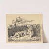 Jongen en meisje bij een struik by Willem Pothast