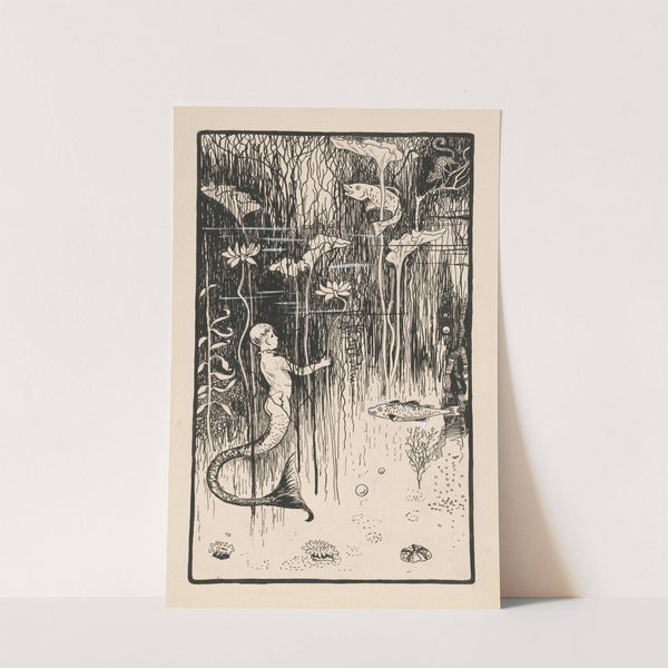 Jongen met een vissenstaart onder water tussen vissen en planten by Gust van de Wall Perné