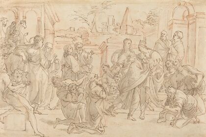 Joseph and His Brother in Egypt (verso) (17th century)