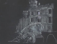Juliette ou la Clef des songes – maquette de décor – façade de château avec escalier (1930)