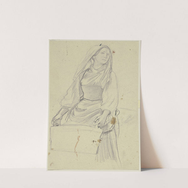 Junge Frau trägt einen Zuber by Jakob Becker