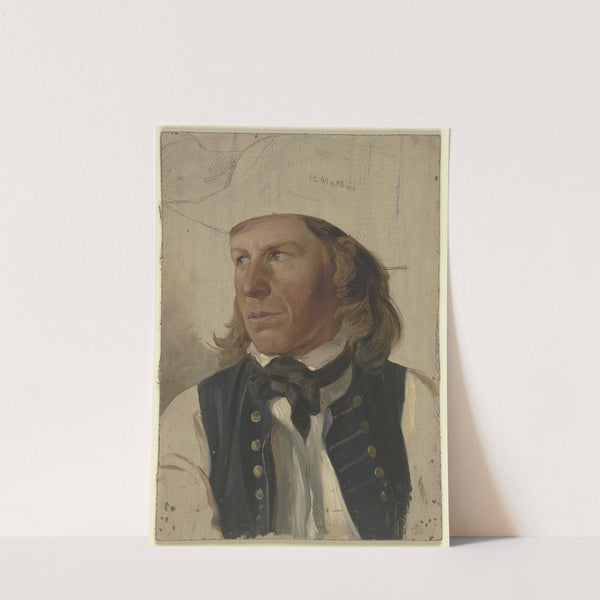 Junger Bauer in blauer Weste by Jakob Becker