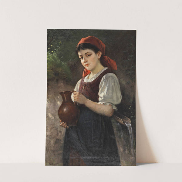 Junges Mädchen mit einem Tonkrug by Rudolf Epp