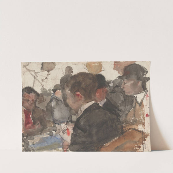Kaartende mannen in een café by Isaac Israëls
