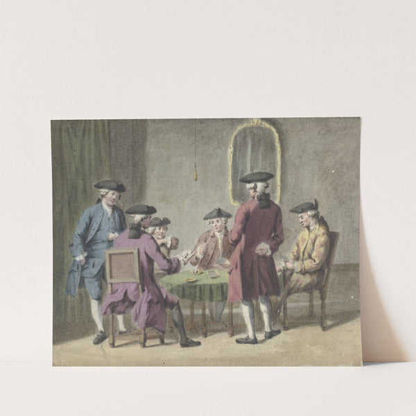 Kaartspelende heren in interieur by Pieter Louw