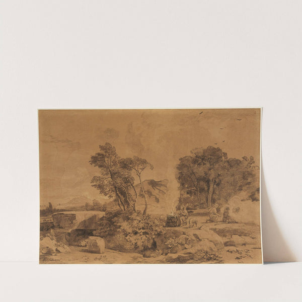 Kains und Abels Opfer (1. Mose 4, 4-5) by Johann Wilhelm Schirmer