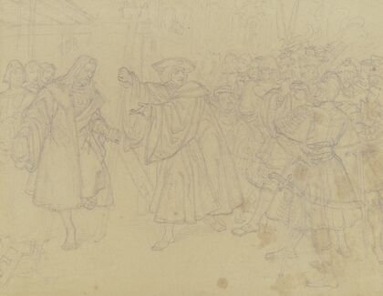 Kaiser Maximilian hält Albrecht Dürer die Leiter