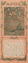Kalenderblad april met een hagedis