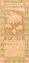 Kalenderblad april met varkens