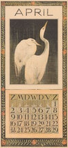 Kalenderblad april met zilverreigers