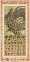 Kalenderblad augustus met kalkoen