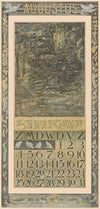 Kalenderblad augustus met vogel in het bos