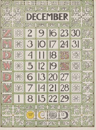 Kalenderblad december 1900