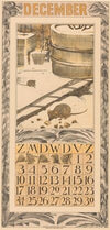 Kalenderblad december met muizen in de sneeuw
