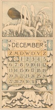 Kalenderblad december met slapend roodborstje