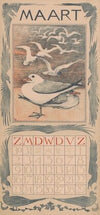 Kalenderblad maart met meeuwen