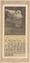 Kalenderblad november met drijvende eend