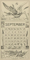 Kalenderblad september met aangeschoten vogel