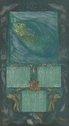 Kalenderblad voor april tot en met juni 1923