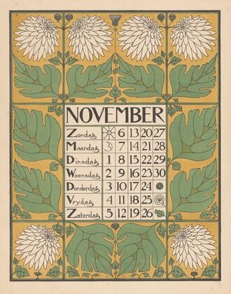 Kalenderblad voor november 1898