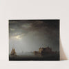 Kalmar Castle by Moonlight by Carl Johan Fahlcrantz  