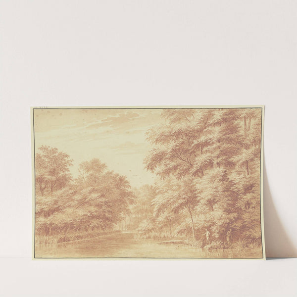 Kanal im Wald, rechts zwei Angler by Gerard van Rossum