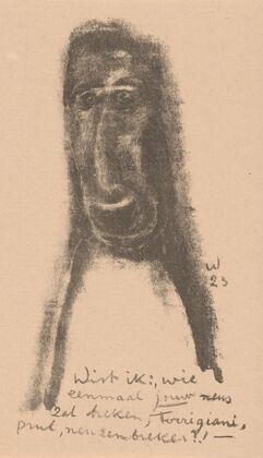 Karikaturale figuur met open mond (1923)