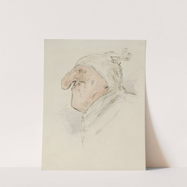 Karikaturale kop van een man met een slaapmuts by Alexander Ver Huell