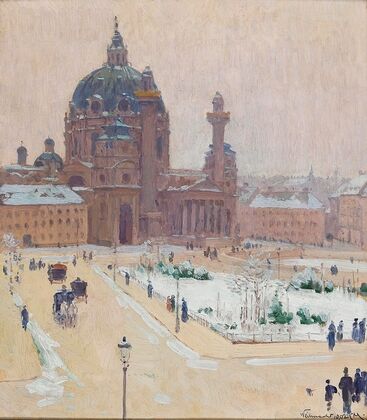 Karlskirche im Winter (Church of St. Charles in winter)