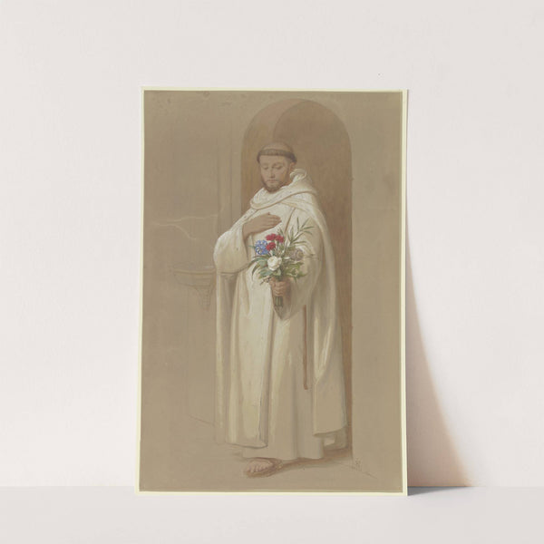 Kartäusermönch mit einem Strauß symbolischer Blumen (1851) by Eduard von Steinle