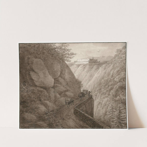 Kasteel Bellegarde gezien vanaf een bergpas by Otto Howen