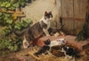 Katzenfamilie am Milchnapf