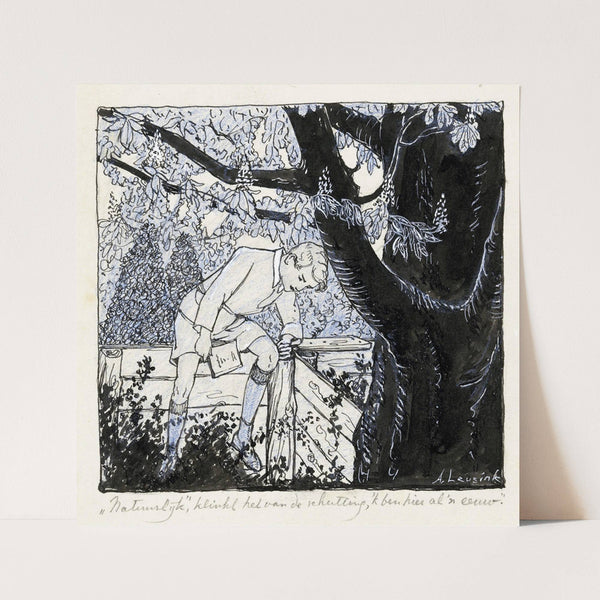 Kees zittend op een schutting (1926) by Anny Leusink