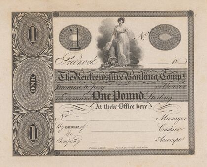 Renfrewshire Banking Company one pound note (1820-1829)