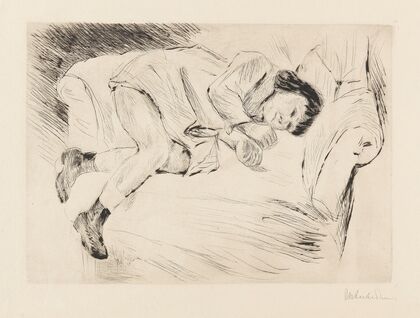 Kind auf Sofa liegend (1921)