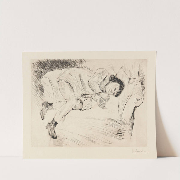 Kind auf Sofa liegend (1921) by Max Liebermann