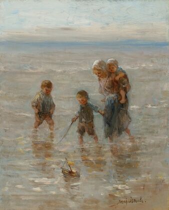 Kinderen der Zee; Children playing in the surf