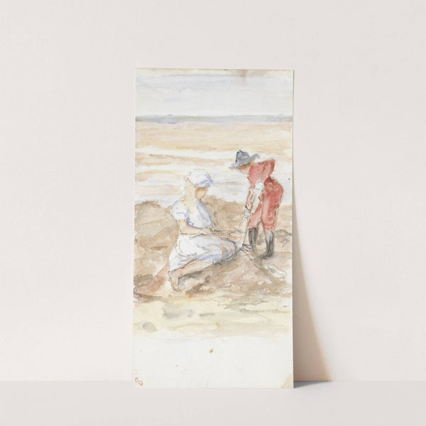 Kinderen spelend aan het strand by Jozef Israëls