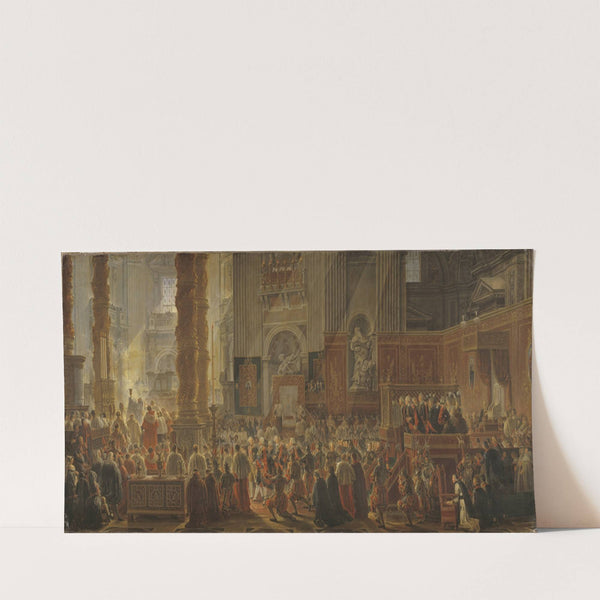 King Gustav III Attending Christmas Mass in 1783, in St Peter&#8217;s, Rome by Louis Jean Desprez