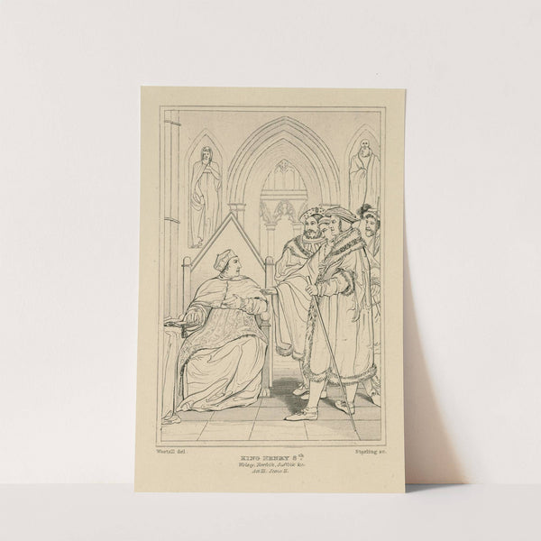 King Henry VIII, act 3, scene 2, Wolsey, Duke of Norfolk, Suffolk, &c (19th century) by William Francis Starling