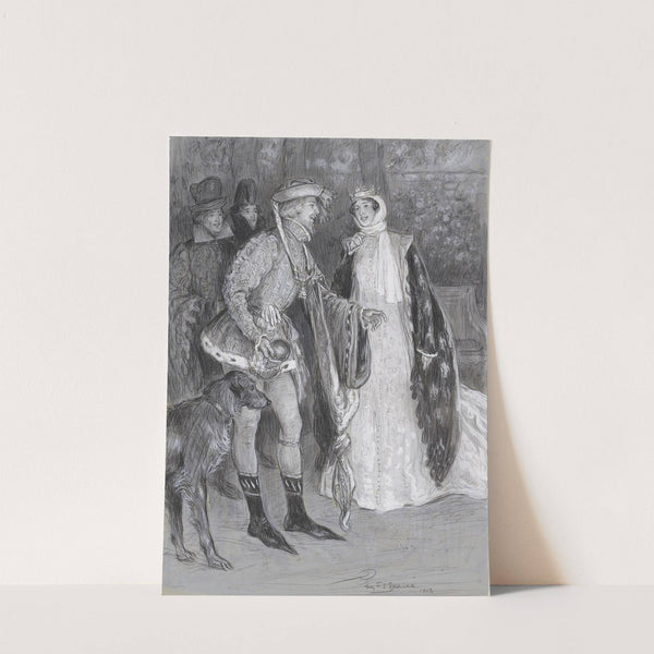 King Richard II, Mr. Tree as Richard and Lily Brayton as the queen, the opening scene at his Majesty’s Theatre (1903) by Percy Frederick Seaton Spence