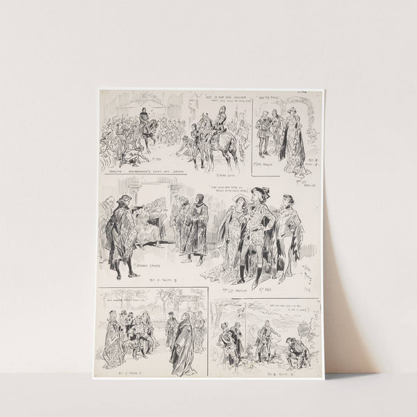 King Richard II, several scenes drawn on one mat (1903) by Oliver Paque
