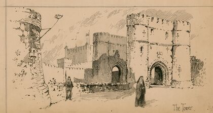 King Richard III, The tower, performed at the Globe theatre, March 23, 1889 (1889)