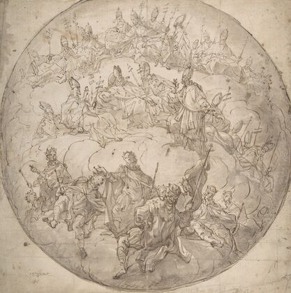 Kings, Bishops and Popes; design for ceiling