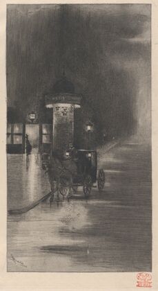 Kiosk and Carriage on a Rainy Night (1888–89)