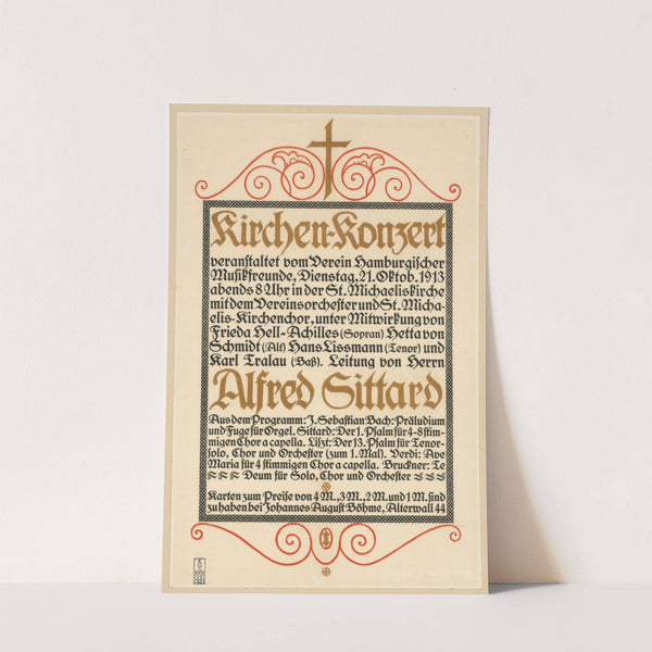 Kirchen-Konzert veranstaltet vom Verein Hamburgischer Musikfreunde (1913) by Staatliche Kunstgewerbeschule