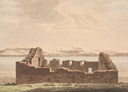 Kirkeruin på Grønland. Illustration til W.A. Graah. Undersøgelsesrejse til østkysten af Grønland 3