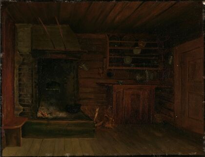 Kitchen with Fireplace