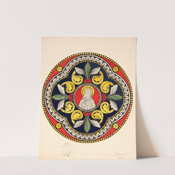 Klaasimaali kavand Kristusega (1893) by Lilly Walther